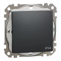  Schneider Electric SDD214101 vízmentes egypólusú kapcsoló (101), antracit burkolattal, rugós bekötés, kerét nélkül, süllyesztett, 10A 250V IP44 (Sedna Design / Elements)