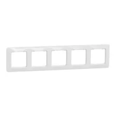   Schneider Electric SDD311805 5-ös fehér keret, vízszintes és függőleges elhelyezéssel, IP20 és IP44 szerelvényekhez (Sedna Design)