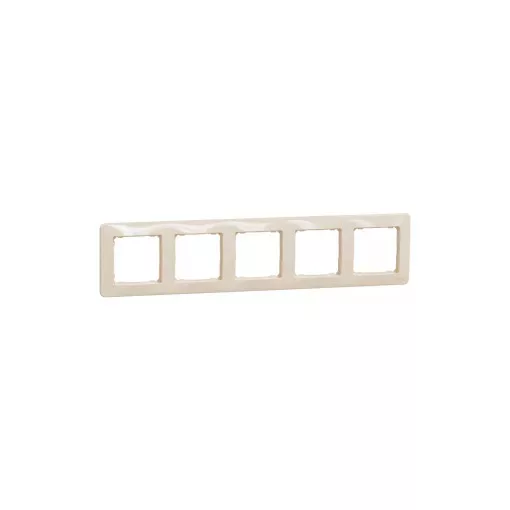 Schneider Electric SDD312805 5-ös bézs keret, vízszintes és függőleges elhelyezéssel, IP20 és IP44 szerelvényekhez (Sedna Design)
