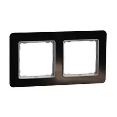   Schneider Electric SDD361802 2-es kristályfekete keret, vízszintes és függőleges elhelyezéssel, IP20 és IP44 szerelvényekhez (Sedna Elements)