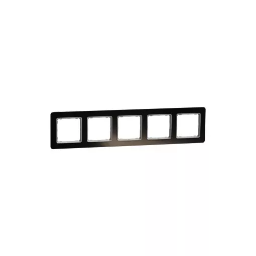Schneider Electric SDD361805 5-ös kristályfekete keret, vízszintes és függőleges elhelyezéssel, IP20 és IP44 szerelvényekhez (Sedna Elements)