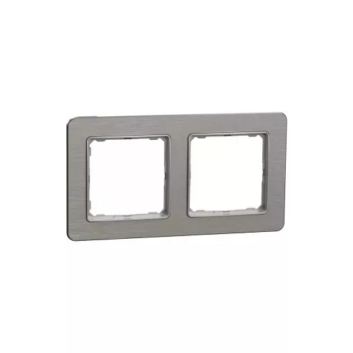 Schneider Electric SDD370802U 2-es szálcsiszolt alumínium keret, vízszintes és függőleges elhelyezéssel, IP20 és IP44 szerelvényekhez (Sedna Elements)