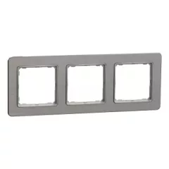  Schneider Electric SDD370803U 3-as szálcsiszolt alumínium keret, vízszintes és függőleges elhelyezéssel, IP20 és IP44 szerelvényekhez (Sedna Elements)