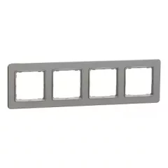   Schneider Electric SDD370804U 4-es szálcsiszolt alumínium keret, vízszintes és függőleges elhelyezéssel, IP20 és IP44 szerelvényekhez (Sedna Elements)