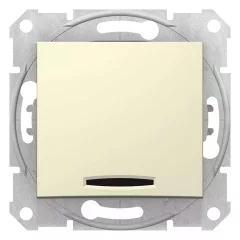   Schneider Electric Sedna SDN0501147 keresztkapcsoló (107), bézs burkolattal. keret nélkül, süllyesztett, kék jelzőfénnyel, 10A 250V ( SDN0501147 ).