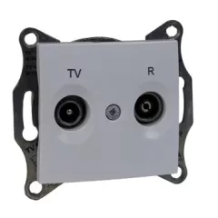   Schneider Electric Sedna SDN3301321 átmenő TV-Rádió csatlakozóaljzat 8 dB, fehér burkolattal. keret nélkül, süllyesztett ( SDN3301321 ).