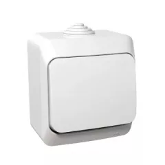   Schneider Electric Cedar Plus WDE000510 IP44 vízmentes egypólusú kapcsoló (101), fehér, komplett szerelvény, falon kívüli, vízmentes (IP44) 16A 250V ( WDE000510 ).