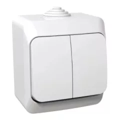   Schneider Electric Cedar Plus WDE000551 IP44 vízmentes csillárkapcsoló (105), fehér, komplett szerelvény, falon kívüli, jelzőfénnyel, vízmentes (IP44) 16A 250V ( WDE000551 ).