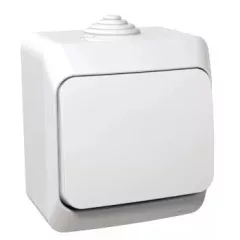   Schneider Electric Cedar Plus WDE000560 IP44 vízmentes váltókapcsoló (106), fehér, komplett szerelvény, falon kívüli, vízmentes (IP44) 16A 250V ( WDE000560 ).