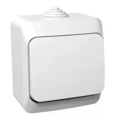  Schneider Electric Cedar Plus WDE000570 IP44 vízmentes keresztkapcsoló (107), fehér, komplett szerelvény, falon kívüli, vízmentes (IP44) 16A 250V ( WDE000570 ).