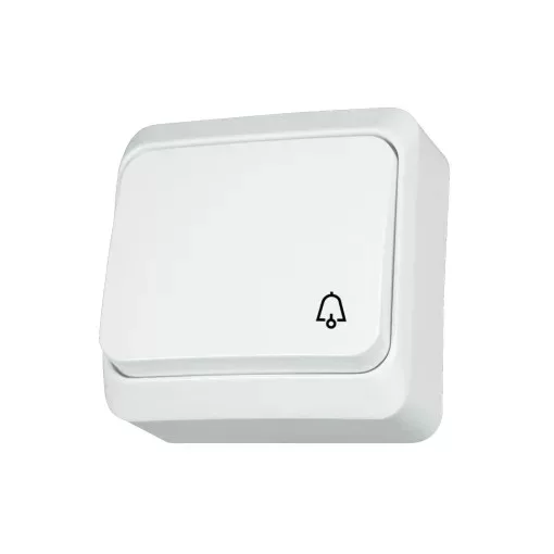 Schneider Electric Prima WDE001012 egypólusú nyomó (N101), fehér, komplett szerelvény, falon kívüli, csengőjellel 10A 250 ( WDE001012 ).