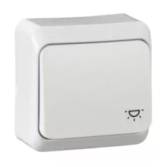   Schneider Electric Prima WDE001013 egypólusú nyomó (N101), fehér, komplett szerelvény, falon kívüli, lámpajellel 10A 250 ( WDE001013 ).