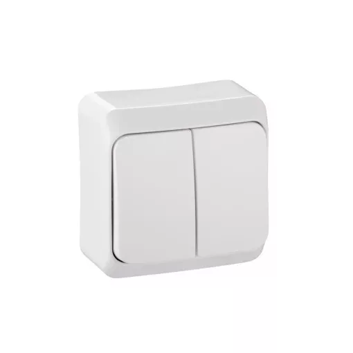 Schneider Electric Prima WDE001051 csillárkapcsoló (105), fehér, komplett szerelvény, falon kívüli, jelzőfénnyel 10A 250 ( WDE001051 ).