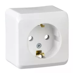   Schneider Electric Prima WDE001080 földelt csatlakozóaljzat (dugalj) 2P+F, fehér színben, komplett szerelvény, falon kívül, 16A 250 ( WDE001080 ).