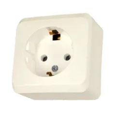  Schneider Electric Prima WDE001180 földelt csatlakozóaljzat (dugalj) 2P+F, krém színben, komplett szerelvény, falon kívül, 16A 250 ( WDE001180 ).
