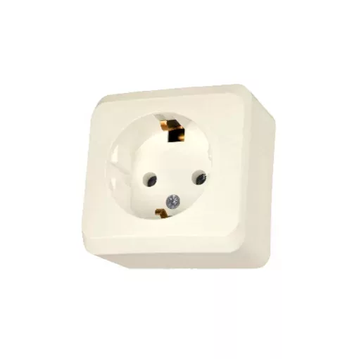 Schneider Electric Prima WDE001180 földelt csatlakozóaljzat (dugalj) 2P+F, krém színben, komplett szerelvény, falon kívül, 16A 250 ( WDE001180 ).