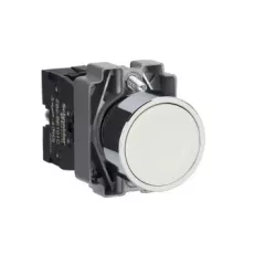   Schneider Electric XB2BA11C Nyomógomb, fehér, 1 NO, fém, panelbe süllyesztett, 22mm, visszatérő, jelöletlen (Easy Harmony XB2)