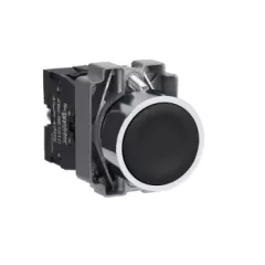   Schneider Electric XB2BA21C Nyomógomb, fekete, 1 NO, fém, panelbe süllyesztett, 22mm, visszatérő, jelöletlen (Easy Harmony XB2)