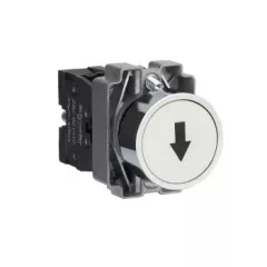   Schneider Electric XB2BA3341C Nyomógomb, fehér, 1 NO, jelölt, nyíl fel, fém, panelbe süllyesztett, 22mm, visszatérő (Easy Harmony XB2)
