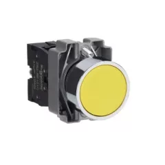  Schneider Electric XB2BA51C Nyomógomb, sárga, 1 NO, fém, panelbe süllyesztett, 22mm, visszatérő, jelöletlen (Easy Harmony XB2)
