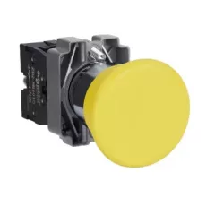   Schneider Electric XB2BC51C Nyomógomb, gombafejű, sárga, 1 NO, fém, 22mm, fej 40mm (Easy Harmony XB2)