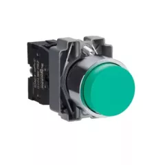   Schneider Electric XB2BL31C Nyomógomb, kiemelkedő, zöld, 1 NO, fém, 22mm, visszatérő, jelöletlen (Easy Harmony XB2)