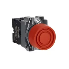   Schneider Electric XB2BP42C Nyomógomb, védősapkás, zöld, 1 NC, fém, panelbe süllyesztett, 22mm, visszatérő (Easy Harmony XB2)