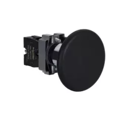   Schneider Electric XB2BR21C Nyomógomb, gombafejű, fekete, 1 NO, fém, 22mm, visszatérő, jelöletlen (Easy Harmony XB2)
