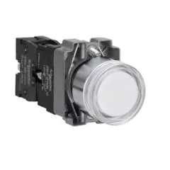   Schneider Electric XB2BW31B1C Világító nyomógomb, fehér, AC/DC 24V, fém, panelbe süllyesztett, 22mm, visszatérő (Easy Harmony XB2)