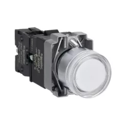   Schneider Electric XB2BW31M1C Világító nyomógomb, fehér, AC 220V, fém, panelbe süllyesztett, 22mm, visszatérő (Easy Harmony XB2)