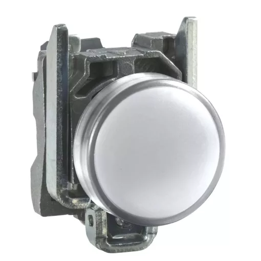 Schneider XB4BVM1 komplett jelzőlámpa beépített LED-del fehér, 230…240V AC (Harmony XB4BVM1)