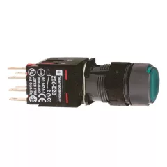   Schneider XB6AW3B1B komplett világító nyomógomb beépített LED-del zöld, 12..24V AC/DC 1 záró érintkező, visszatérő (Harmony XB6AW3B1B)