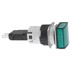   Schneider XB6CV3BB komplett jelzőlámpa négyzetes beépített LED-del zöld, 12..24V AC/DC (Harmony XB6CV3BB)