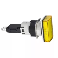   Schneider XB6DV5BB komplett jelzőlámpa négyzetes beépített LED-del sárga, 12..24V AC/DC (Harmony XB6DV5BB)