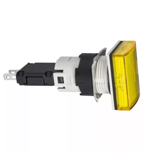 Schneider XB6DV5BB komplett jelzőlámpa négyzetes beépített LED-del sárga, 12..24V AC/DC (Harmony XB6DV5BB)