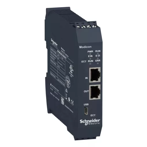 Schneider Electric XPSMCMCO0000EC Preventa XPS MCM biztonsági vezérlő, kommunikációs modul, EtherCAT, 2xRJ45, csavaros