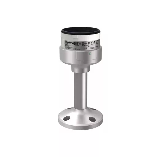 Schneider XVUZ02Q Harmony XVU Ø60 fényoszlop rögzítő egység tartóoszlopos rögzítéshez, 100 mm magas, ezüst