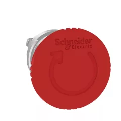   Schneider ZB4BS844TQ Harmony fém vészleállító nyomógomb fej, Ø22, Ø40 gombafejű, forgatásra kioldó, piros 100 darabos csomagban