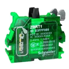   Schneider Electric ZBRT1 Harmony vezetéknélküli nyomógomb adó blokk, 1 impulzus nyomásra