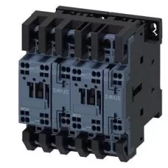   Siemens, Sirius, 3RA2325-8XB30-2AG2, 3RA23258XB302AG2, Forgásirányváltó mágneskapcsoló, 7,5Kw/17A (400V, AC3), 110V AC 50/60 Hz vezerlés, rugós csatlakozás, S0 méret, Sirius (Siemens 3RA2325-8XB30-2AG2)
