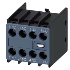   Siemens 3RH2911-1HA22 segédérintkező blokk, homloklapi, 2 Záró + 2 Nyitó, csavaros csatlakozás, S00..S3 mágneskapcsolókhoz (Siemens 3RH29111HA22)