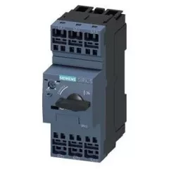   motorvédő kapcsoló 2A, S0 méret, rugós csatlakozás, motorteljesítmény 0,75 kW, forgókapcsolós vezerlés, Sirius (Siemens 3RV2321-1BC20)