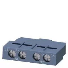   Siemens 3RV2901-1E segédérintkező blokk, homloklapi, 1 Záró + 1 Nyitó, csavaros csatlakozás, 3RV2 motorvédőkhöz (Siemens 3RV29011E)