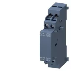  Siemens 3RV2901-1J segédérintkező blokk, oldalsó, 2 Záró + 2 Nyitó, csavaros csatlakozás, 3RV2 motorvédőkhöz (Siemens 3RV29011J)