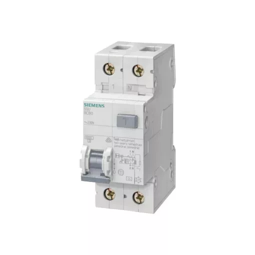 Siemens 5SU1356-7KK08 Áramvédős kismegszakító (Kombi Fi-relé) 1P+N, C karakterisztika 8A 30mA 6kA A osztály - 5SU13567KK08 - SENTRON