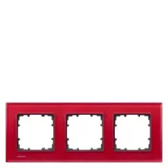   Siemens DELTA miro 5TG12033, 5TG1203-3 3-as piros üvegkeret függőleges és vízszintes elhelyezéssel (Siemens 5TG12033 / 5TG1203-3)