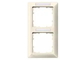   Siemens DELTA line 5TG25822, 5TG2582-2 2-es elektrofehér keret függőleges elhelyezéssel címketartóval (Siemens 5TG25822 / 5TG2582-2)