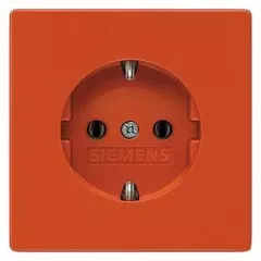   Siemens Delta Style 5UB1836 Földelt csatlakozóaljzat (dugalj) gyermekvédelemmel 2P+F narancs burkolattal keret nélkül, süllyesztett, 16A 250V , Delta Style ( 5UB1836)