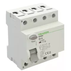   Tracon EVOV4P251 Áram-védőkapcsoló (Fi-relé), AC osztály, 4P, 25A, 100 mA