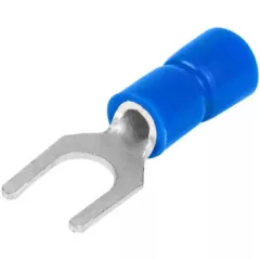   Tracon KV6 szigetelt villássaru, 2,5mm2, M6, (d1=2,3mm, d2=6,6mm), kék, ónozott elektrolitréz